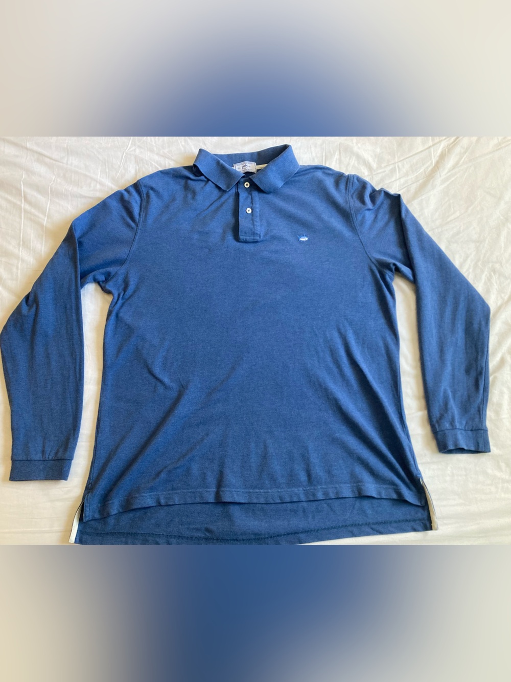 Southern Tide Skipjack Blue Long Sleeve Polo Shirt Men's XL Cotton Stretch